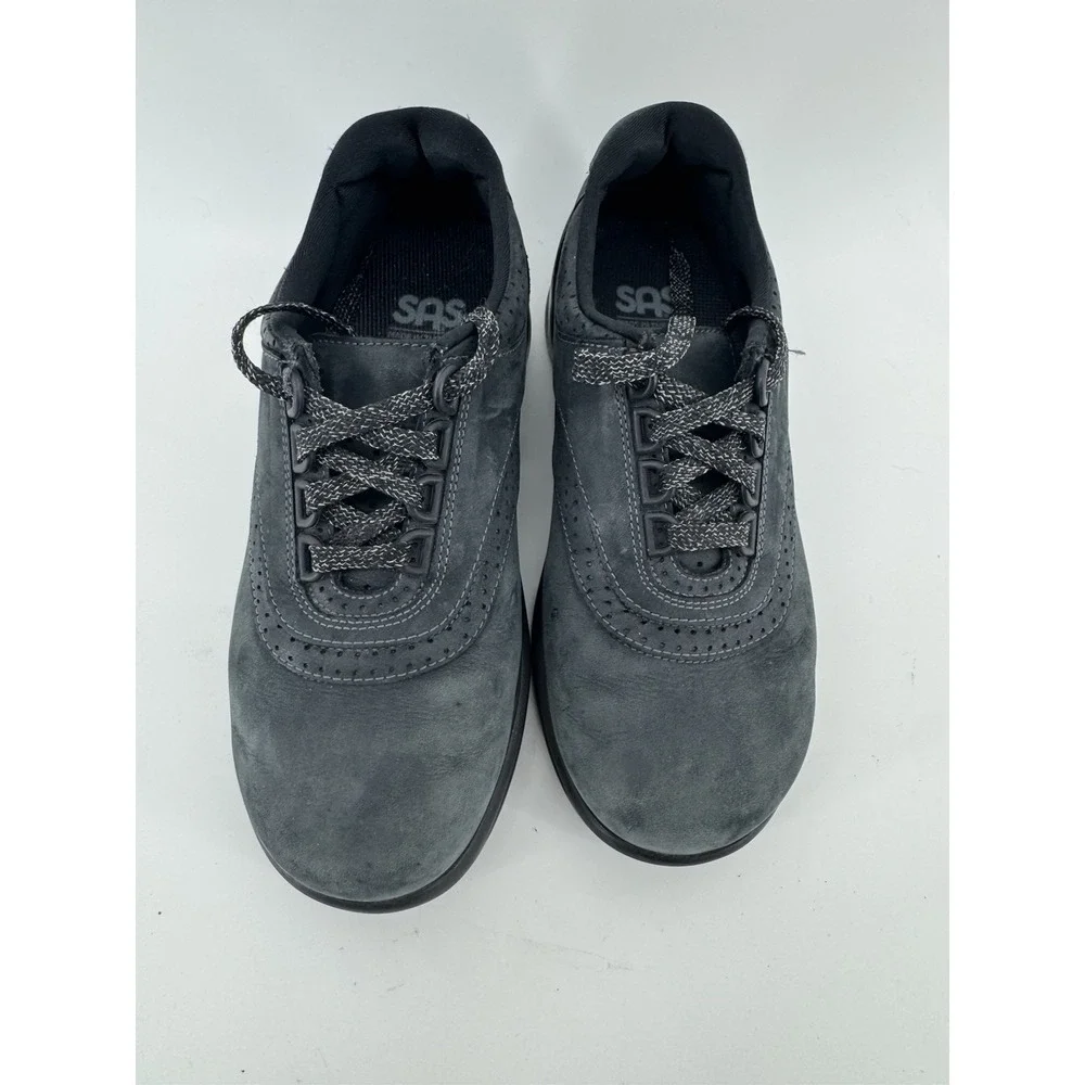 SAS Womens Walk Easy Shoes Size 6WW Nero Black Leather Made In The USA Walking